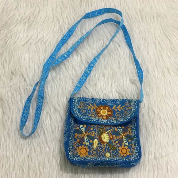 Boho handmade embroidered purse from Peru - Picture 2 of 7